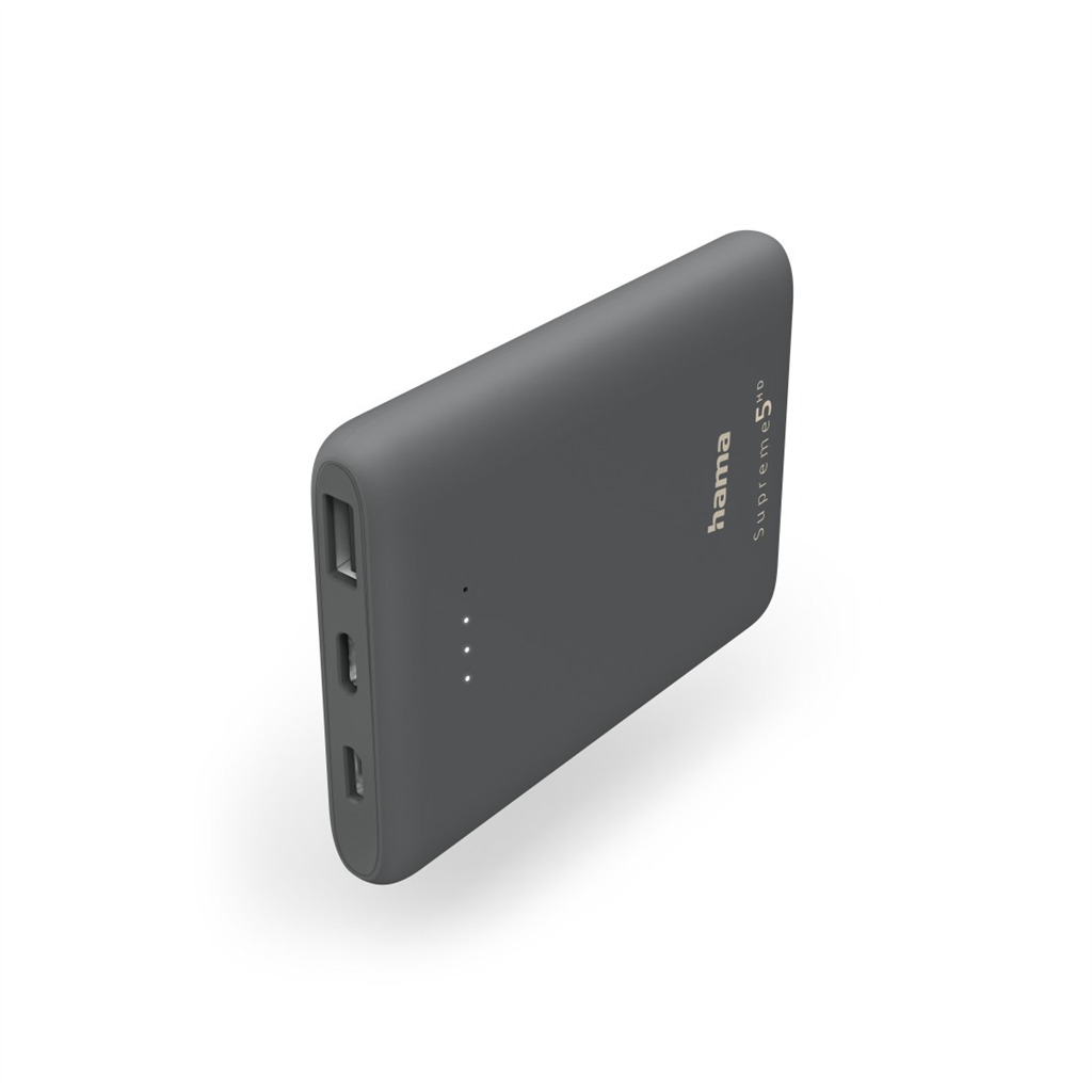 HAMA 201671  Supreme 5HD, powerbanka 5000 mAh, 2,1 A, výstup: USB-A